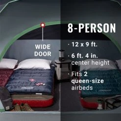 Coleman 3-Season Family & Campground Tents Skydome Tent: 8 Person 3 Season -Tents and Shelters Store BLUNIG D3