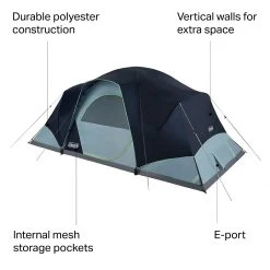 Coleman 3-Season Family & Campground Tents Skydome XL Tent: 10 Person 3 Season -Tents and Shelters Store BLUNIG D6 1