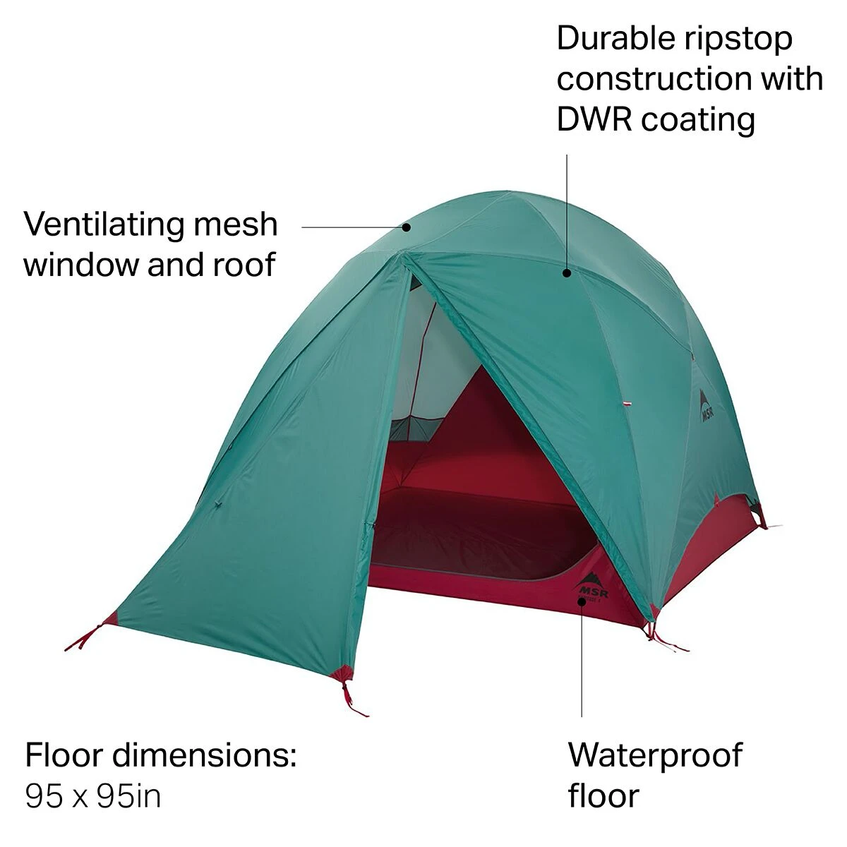 MSR 3-Season Family & Campground Tents Habitude 4 Tent: 4 Person 3 Season 4 MSR 3-Season Family & Campground Tents Habitude 4 Tent: 4 Person 3 Season - Image 2