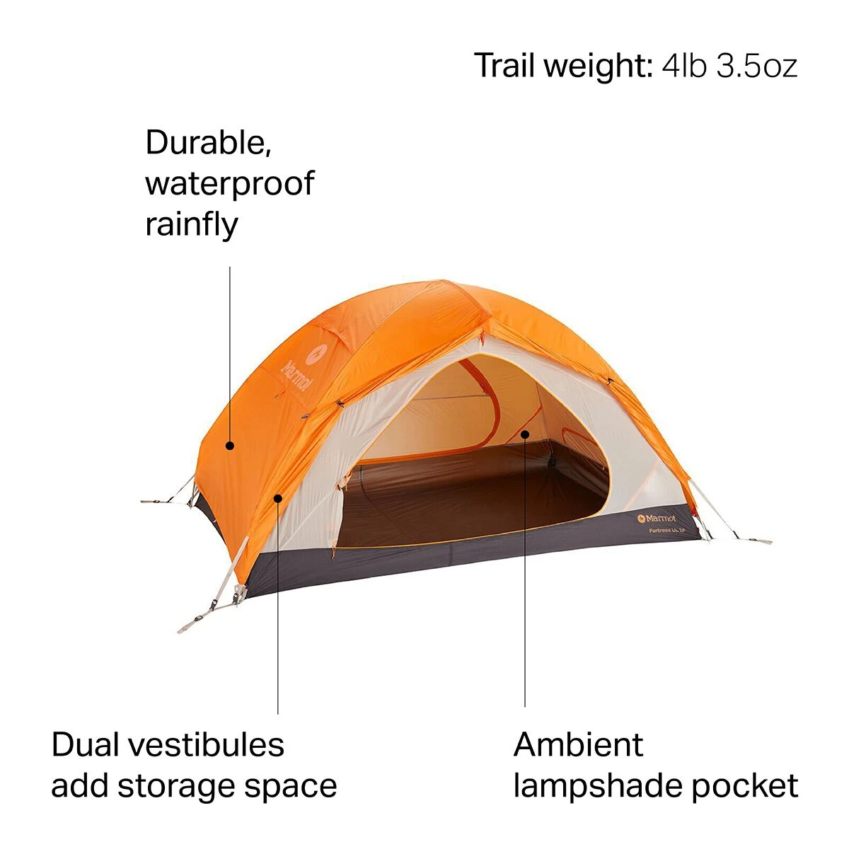 Marmot 3-Season Backpacking Tents Fortress UL Tent: 2 Person 3 Season 10 Marmot 3-Season Backpacking Tents Fortress UL Tent: 2 Person 3 Season - Image 8