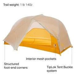 Big Agnes 3-Season Backpacking Tents Tiger Wall UL1 Solution Dye Tent: 1 Person 3 Season -Tents and Shelters Store GRAYEL D14