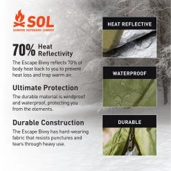 Adventure Ready Brands Emergency Shelters SOL Escape Bivvy -Tents and Shelters Store ODGN D12