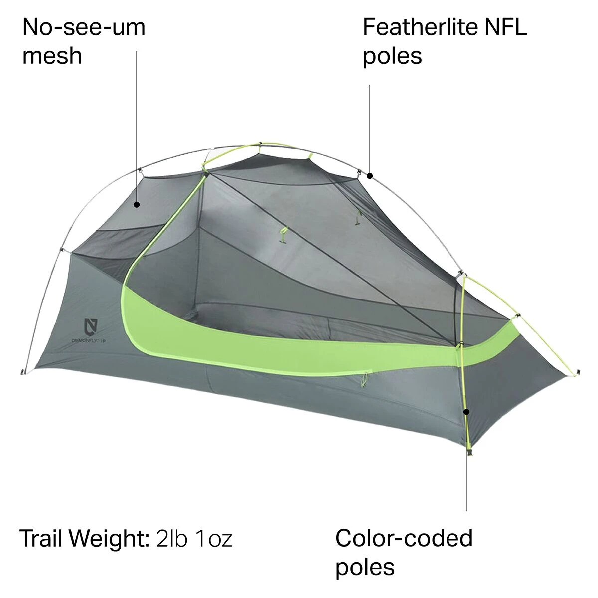 NEMO Equipment Inc. 3-Season Backpacking Tents Dragonfly Tent: 1 Person 3 Season 4 NEMO Equipment Inc. 3-Season Backpacking Tents Dragonfly Tent: 1 Person 3 Season - Image 2