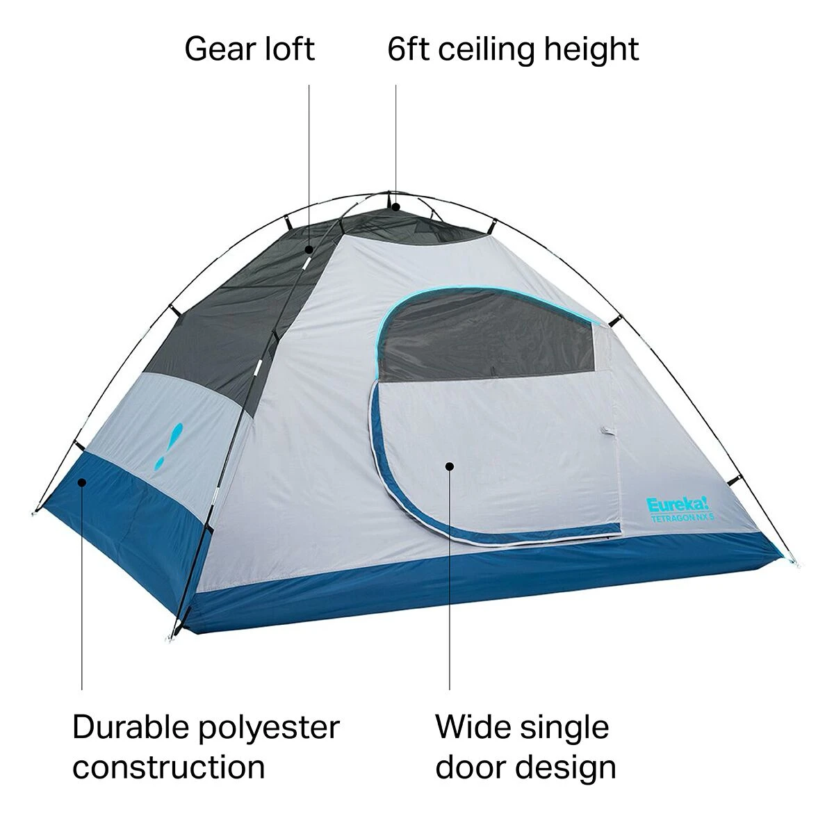 Eureka 3-Season Family & Campground Tents Tetragon NX 5 Tent: 5 Person 3 Season 4 Eureka 3-Season Family & Campground Tents Tetragon NX 5 Tent: 5 Person 3 Season - Image 2