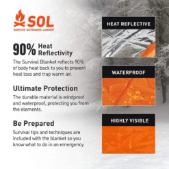 Adventure Ready Brands Emergency Shelters SOL Heatsheets Survival 2 Person Blanket 17 Adventure Ready Brands Emergency Shelters SOL Heatsheets Survival 2 Person Blanket -Tents and Shelters Store OR D9