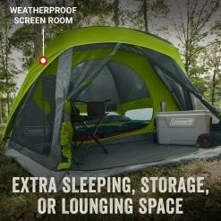 Coleman 3-Season Family & Campground Tents Skydome Screen Room Tent: 4 Person 3 Season -Tents and Shelters Store ROCGRE D2 1