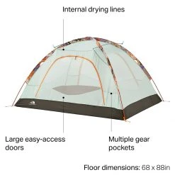 The North Face 3-Season Family & Campground Tents Homestead Roomy 2 Tent: 2 Person 3 Season -Tents and Shelters Store SWLACLCAPRNETAGR D6 1